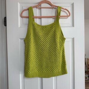 J. Crew Green Ribbed Sleeveless Tank Top